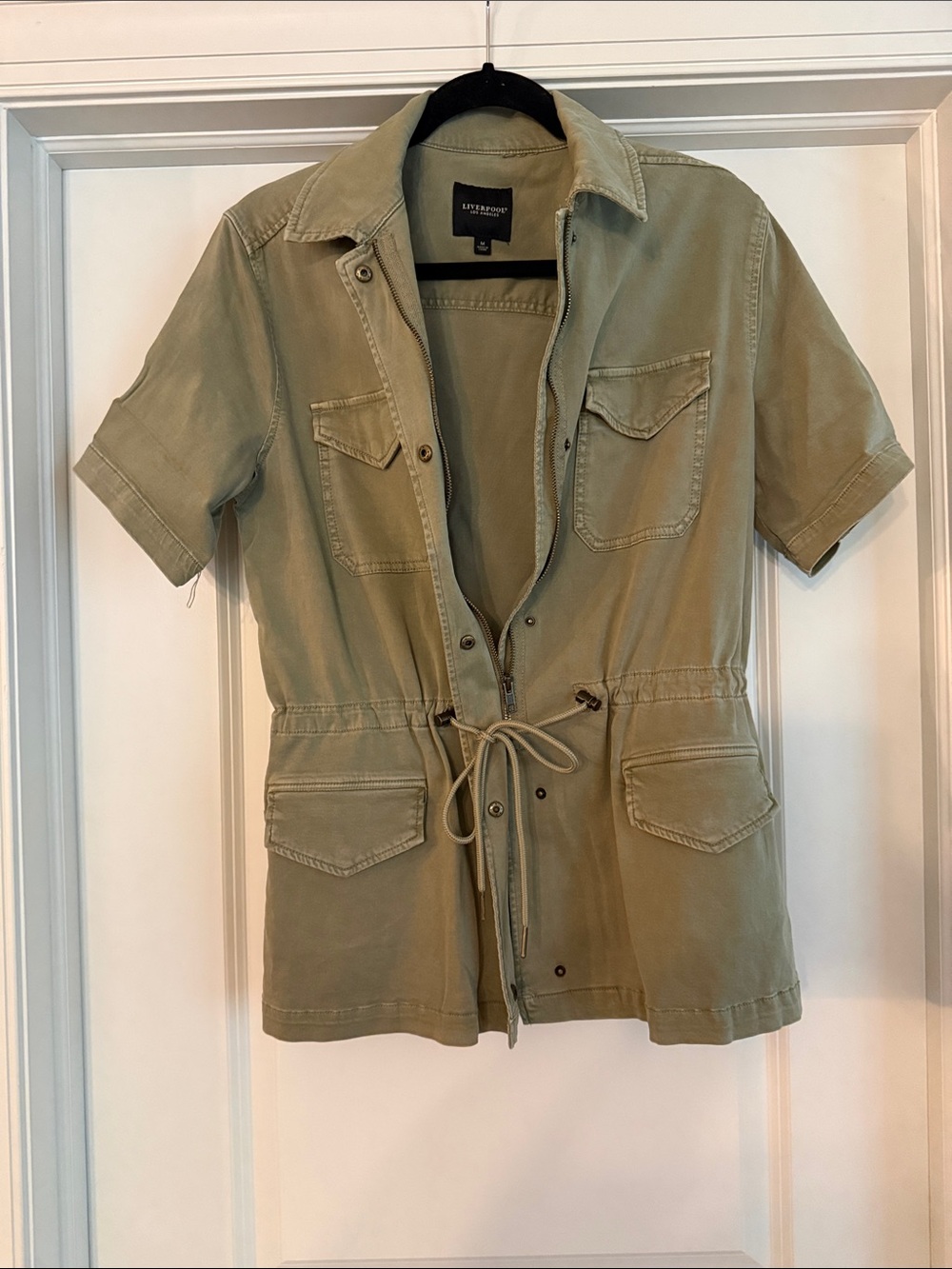 Liverpool Los Angeles Women’s Short-Sleeve Jacket in Sagebrush Green Medium